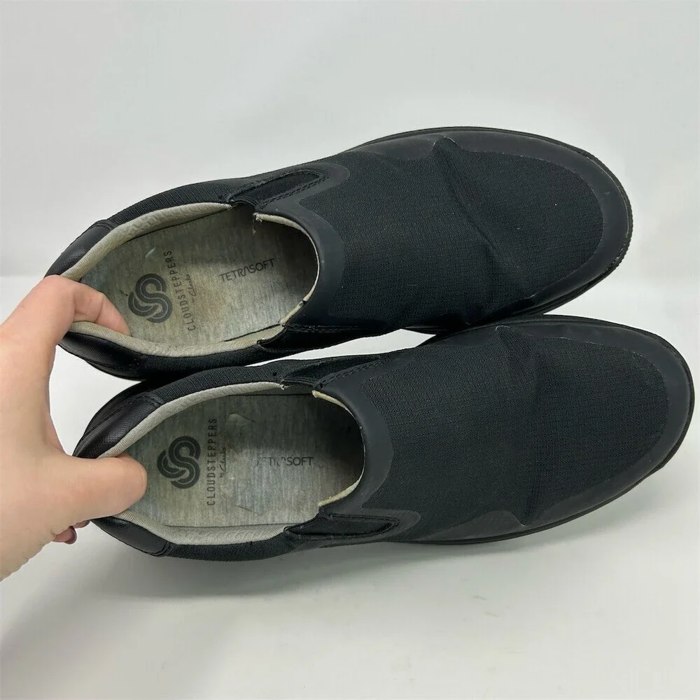 Clarks Cloudsteppers Votta Free Men's Slip-On Comfort Loafers Black Size 10